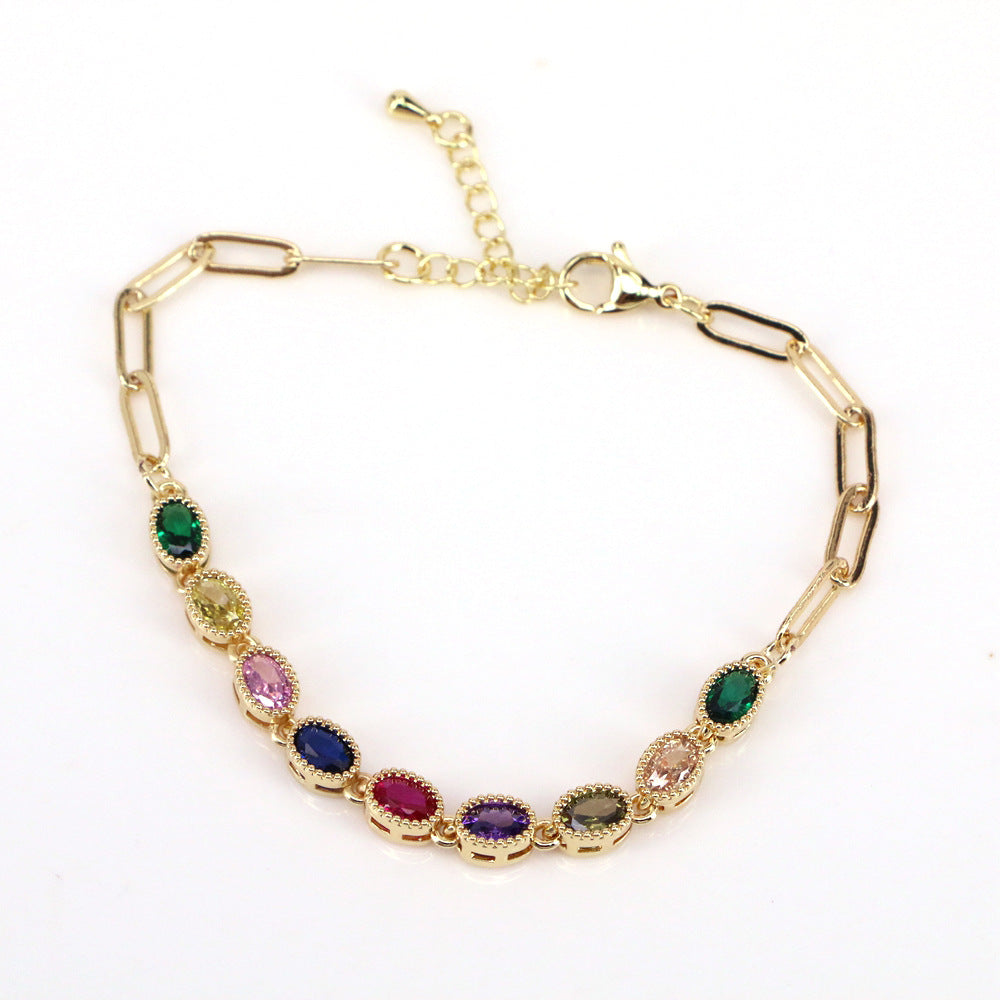 Wholesale Various Zircon Copper Bracelet